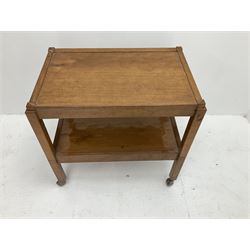 'Acornman' oak tolley with removable upper occasional table, all over adzing, by Alan Grainger of Brandsby, York