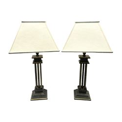 Pair of Marks and Spencers metal framed table lamps, H45cm