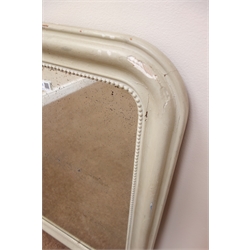  Early 20th century overmantle mirror, painted frame, W65cm, H90cm  