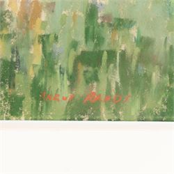 Angus Bernard Rands (British 1922-1985): Village Haystacks and Trees, three pastels signed, largest 44cm x 70cm (3)