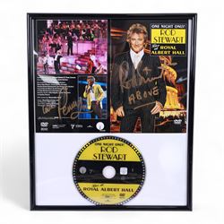 Rod Stewart memorabilia, including DVD sleeve 'Rod Stewart Live at Royal Albert Hall' signed by both Rod Stewart and Penny Lancaster, framed, tour programmes including 2019 world tour and a collection of Fan Club magazines