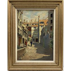 English School (20th century): 'The Laurel Inn - Robin Hoods Bay', oil on board unsigned 52cm x 37cm