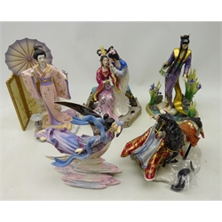  Five Franklin Mint figures 'My Spirit Unconquered', 'Sisters of Spring', 'Goddess of the Moon', Princess of the Lotus Blossoms' and 'The Princess of the Iris Blossoms', all with certificates (5)  