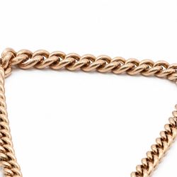 Victorian 9ct rose gold graduating Albert chain, Birmingham 1897