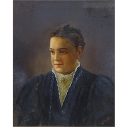  Portrait of a Lady and Gentleman, pair of Victorian oils on board signed by M. Varney 42cm x 34cm (2)  