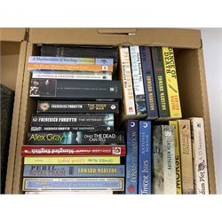 Collection of books to include cookbooks, novels, dictionaries etc, in three boxes  