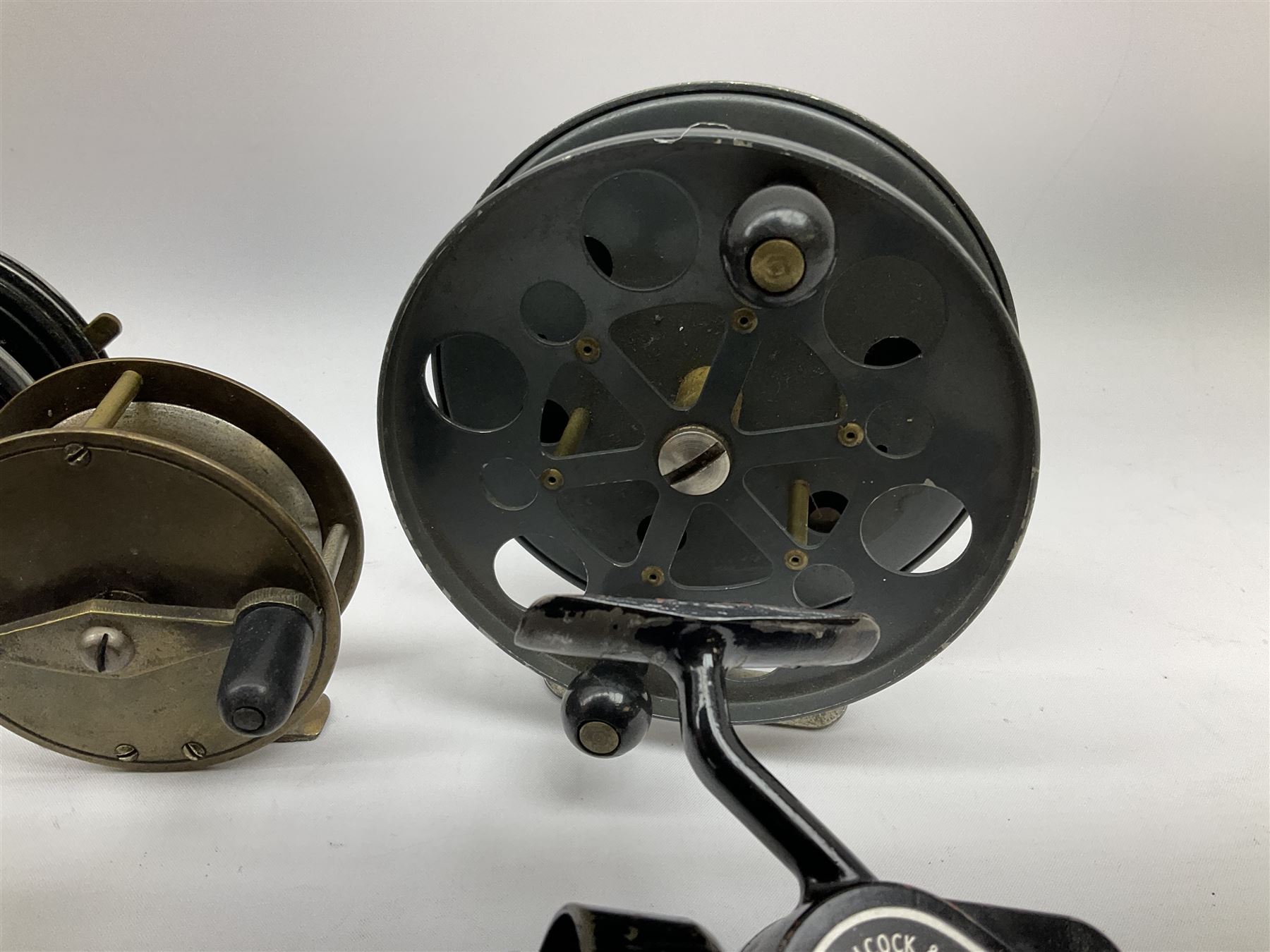 Eight fishing reels including S. Allcock & Co Ltd 'Easicast', 'Black Knight', 'Duco', 'Delmatic', 'The No.2 Felton Crosswind', etc (5)