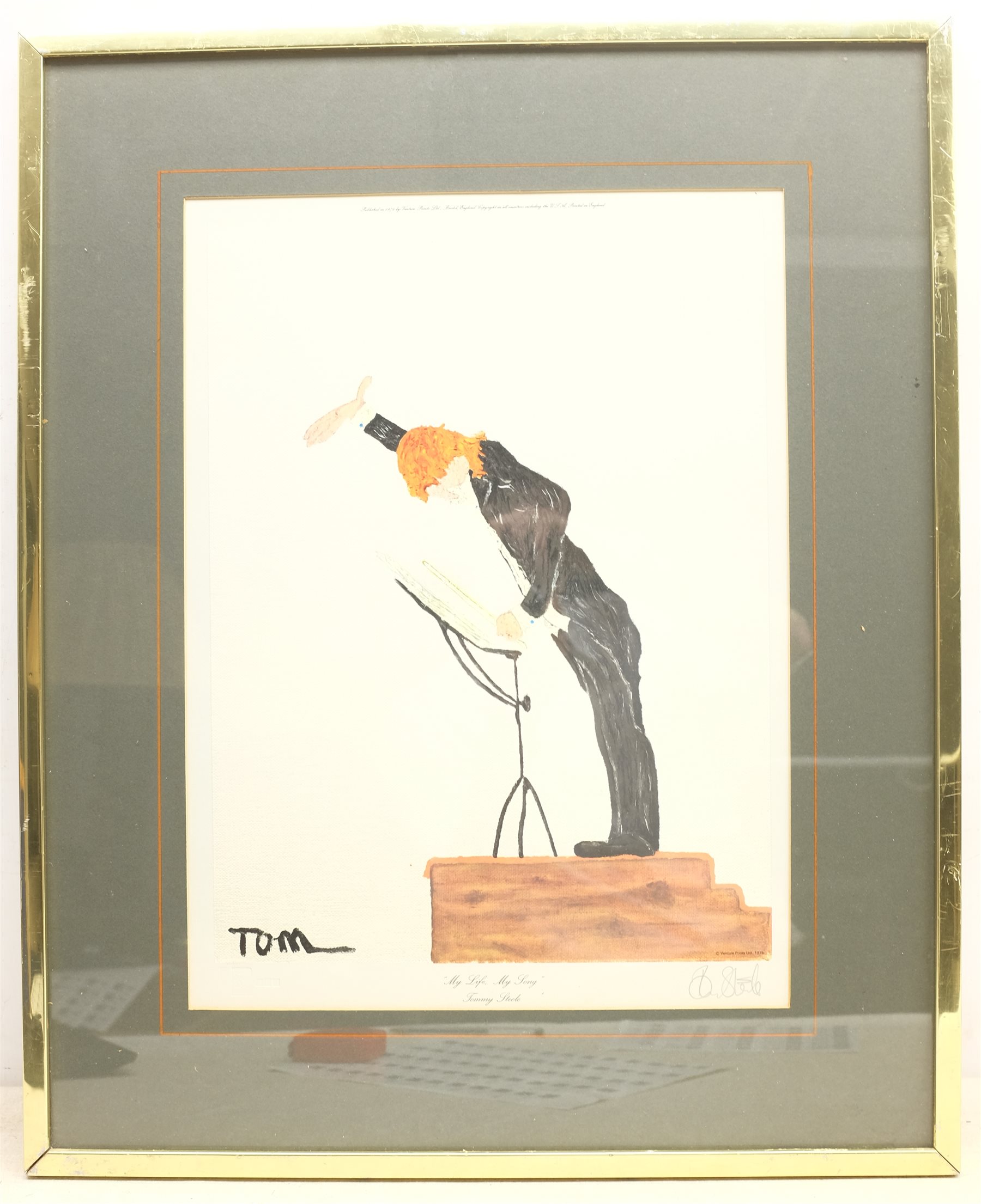 Tommy Steele (British 1936-): 'My Life, My Song', colour print signed in pencil with Fine Art Trade Guild blindstamp 41cm x 30cm