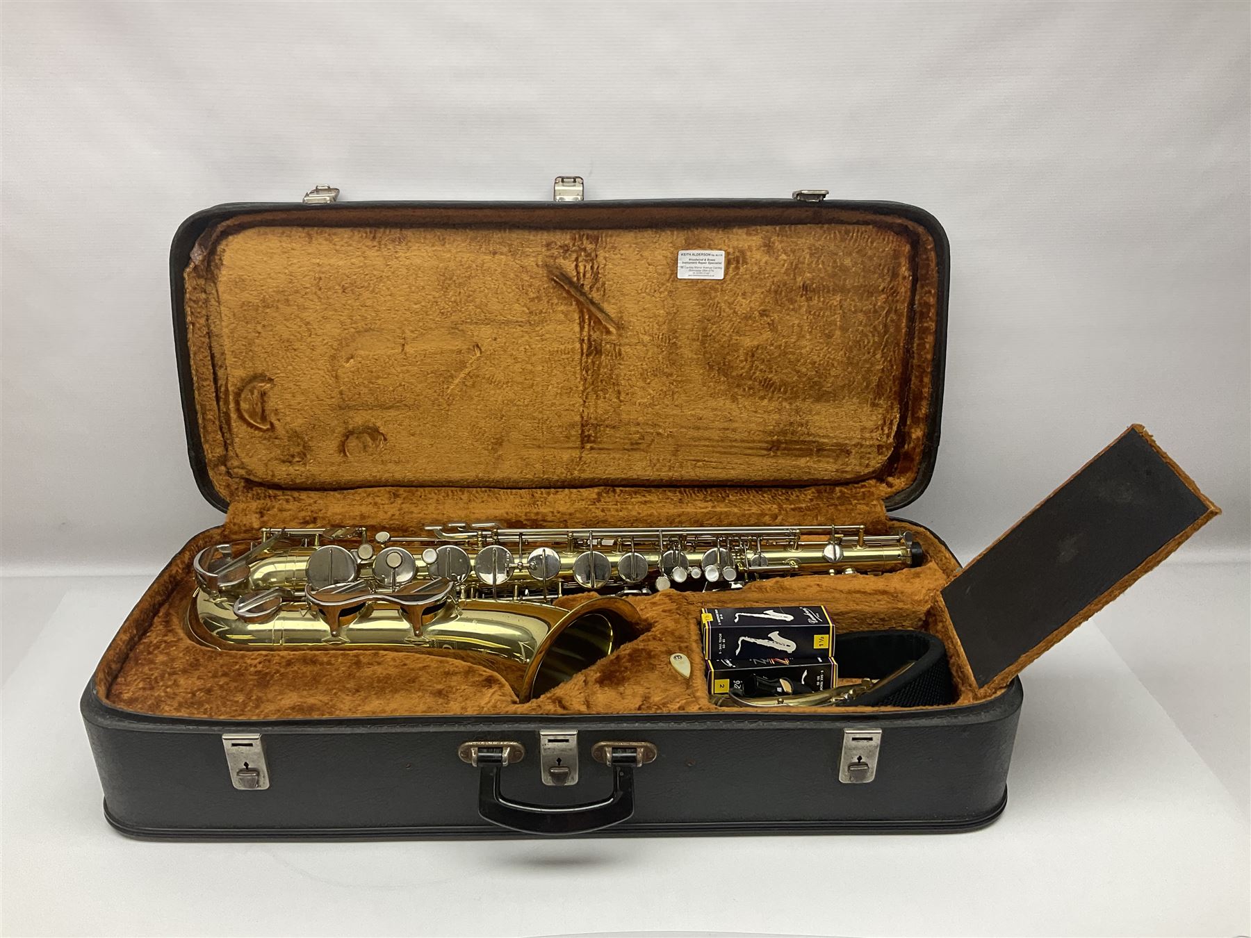 Czechoslovakian Corton tenor saxophone, probably 1970s/80s, serial no.132621; in fitted carrying case with crook and two mouthpieces