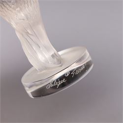 Lalique frosted glass model of a Kingfisher, engraved Lalique France, boxed H7cm