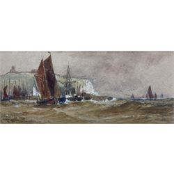 Thomas Bush Hardy (British 1842-1897): Scarborough, watercolour signed and dated 1890, 10cm x 23.5cm 
Provenance: private collection, purchased David Duggleby Ltd 9th September 2016 Lot 47. The watercolour is inscribed 'Sketch for Picture', which almost certainly relates to the larger watercolour (62cm x 102cm) dated 1890 sold by David Duggleby Ltd 17th June 2016 Lot 31