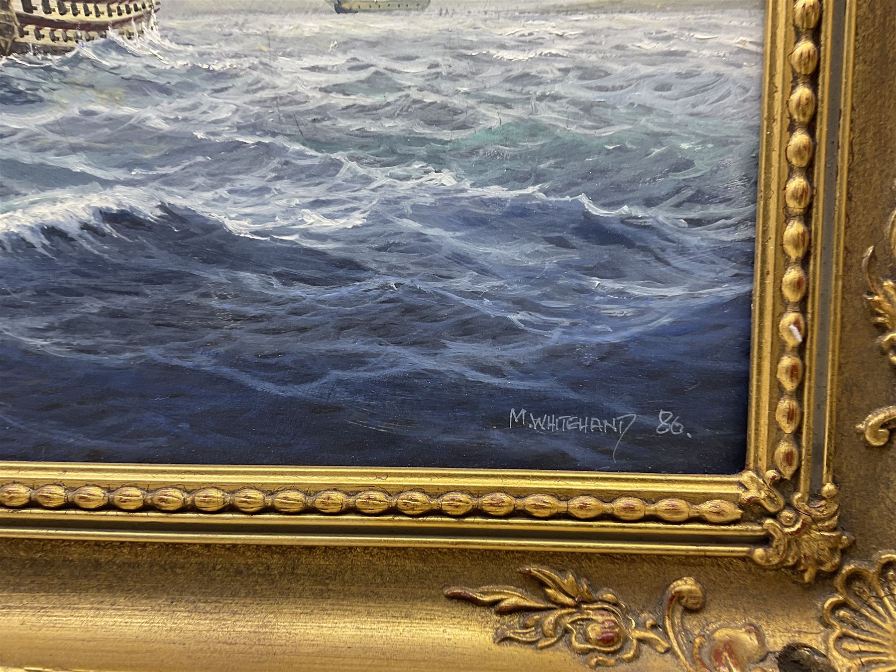 Michael J Whitehand (British 1941-): 'First Shots', oil on board signed titled and dated '86, 45cm x 55cm