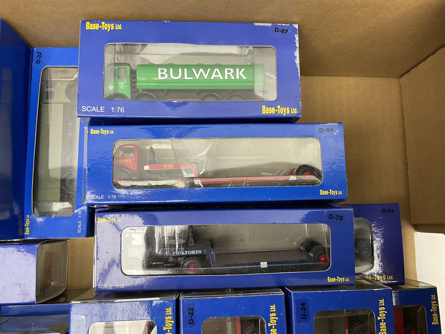 Fifty-seven Base Toys 1:76 scale die-cast models, all boxed (57)