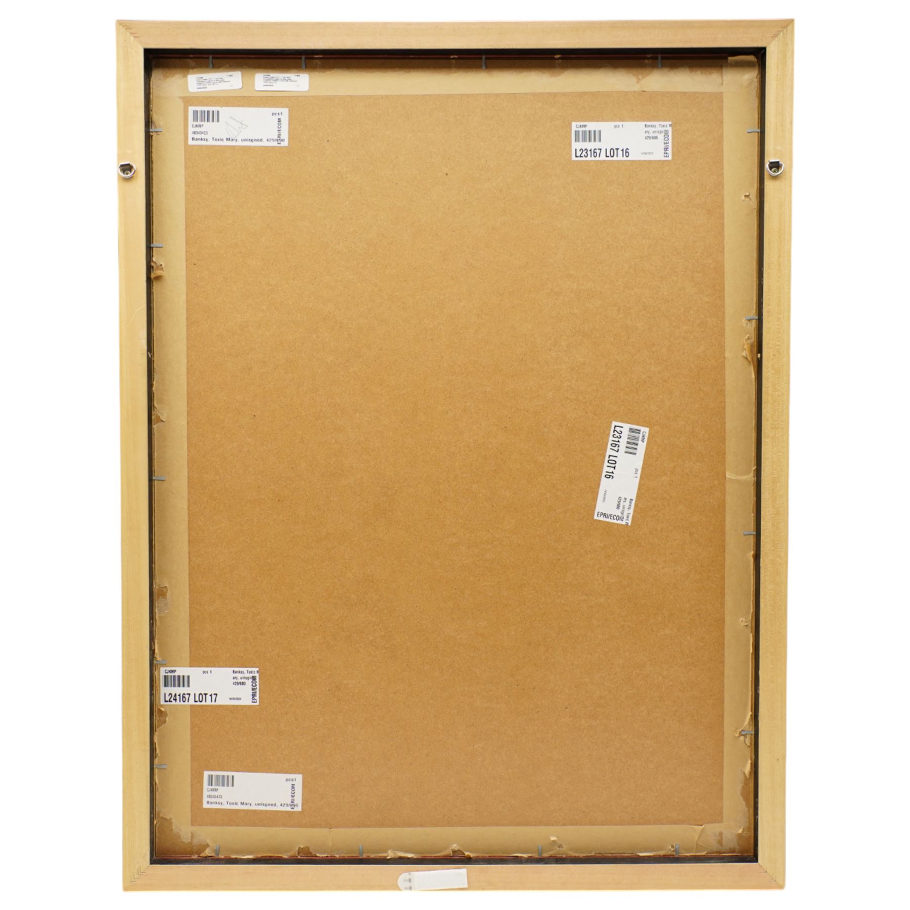 Banksy (British 1975-): 'Toxic Mary', screenprint in colours on wove paper, numbered 429/600 in pencil with embossed 'POW' stamp, circa 2003, 68cm x 48cm
Provenance: authenticated by Sotheby's London