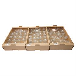 Quantity of table glass including champagne saucers, wine glasses etc