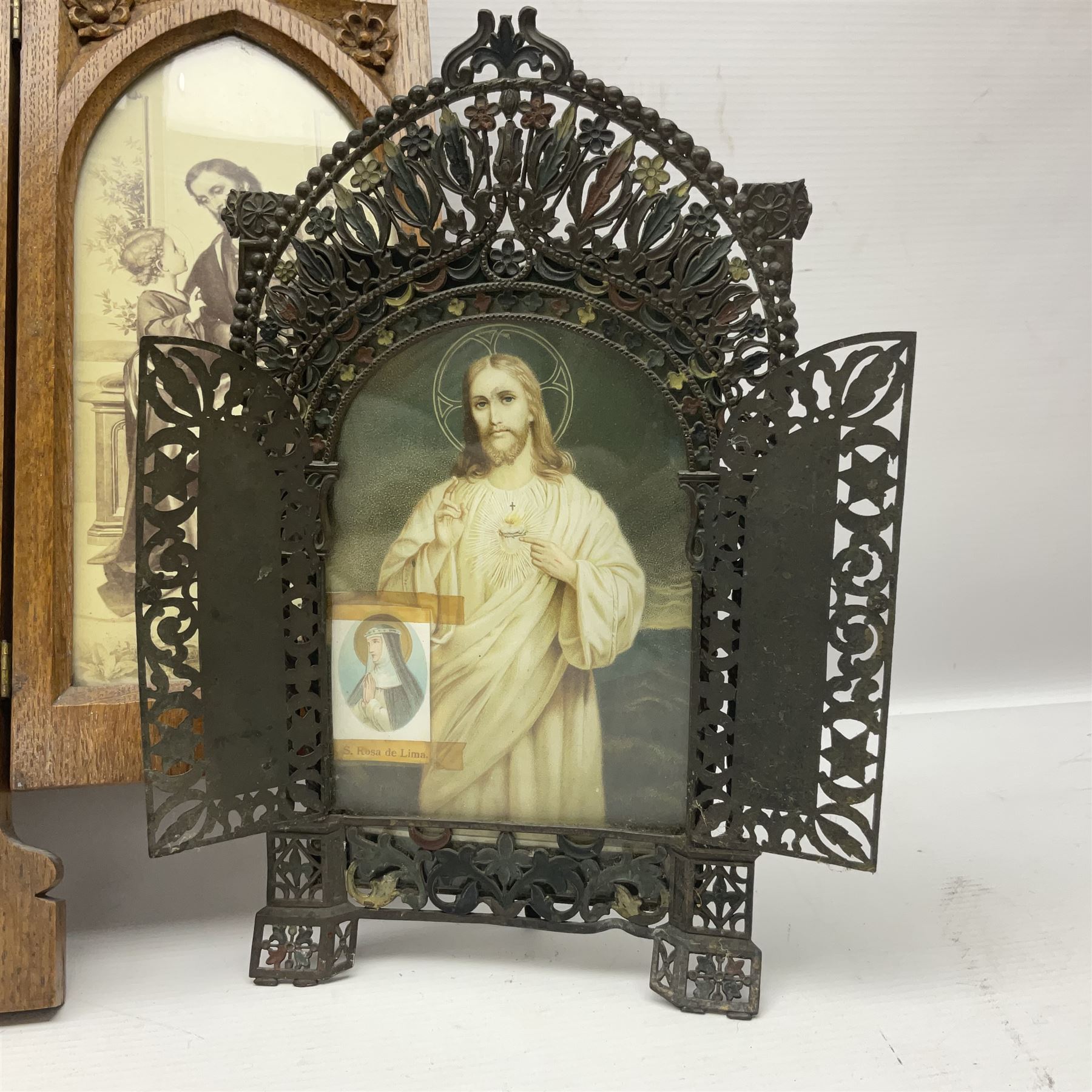 Franklin Mint House of Faberge 'The Nativity' ceramic egg, together with a Russian doll decorated with nativity scenes, Cinque Ports Pottery monk salt and pepper shaker and other monk figures, etc