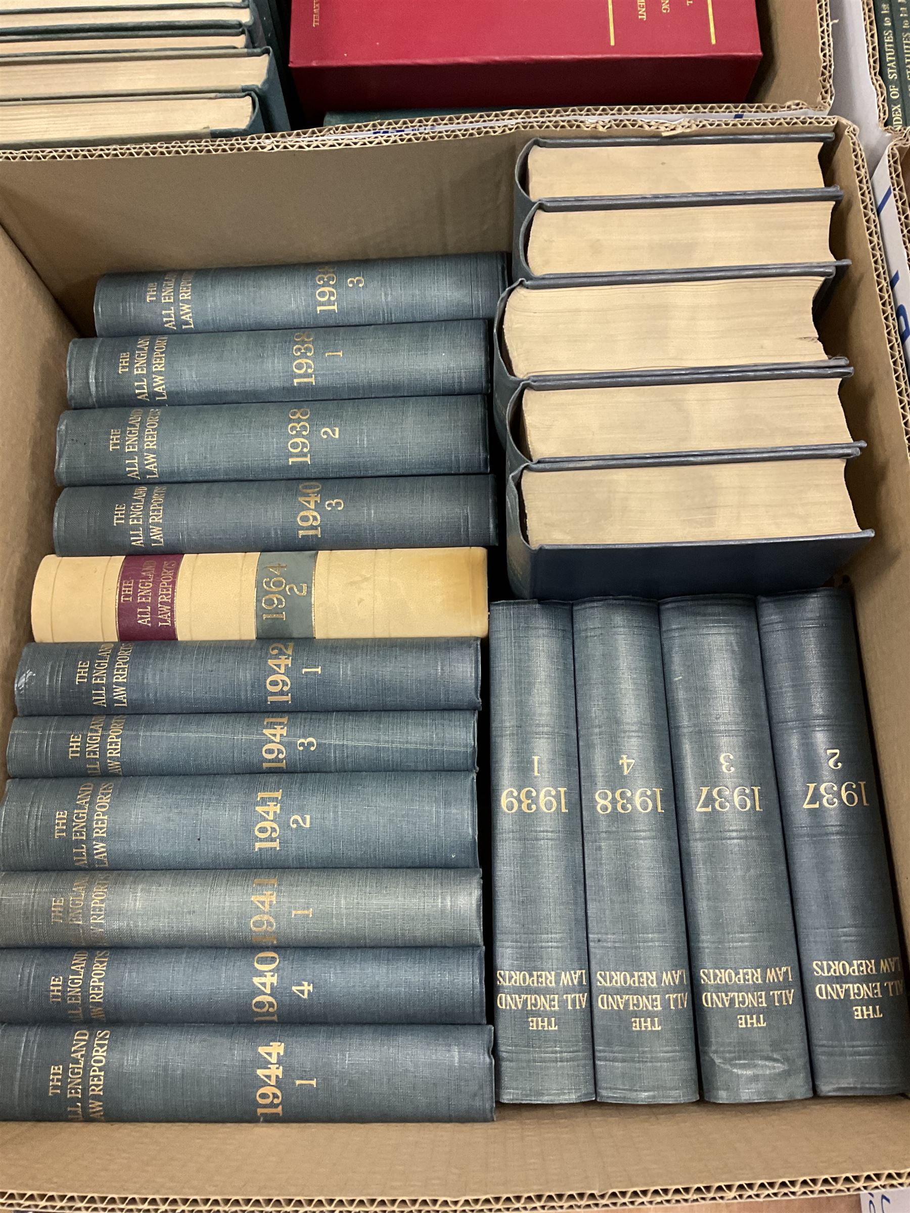 Large collection of law books, to include The All England Law Reports, Journal of Planning and Environment Law, Chambers Encyclopaedia, etc, in sixteen boxes 