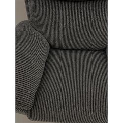 La-Z-Boy three seat sofa and matching armchair, upholstered in charcoal cord fabric