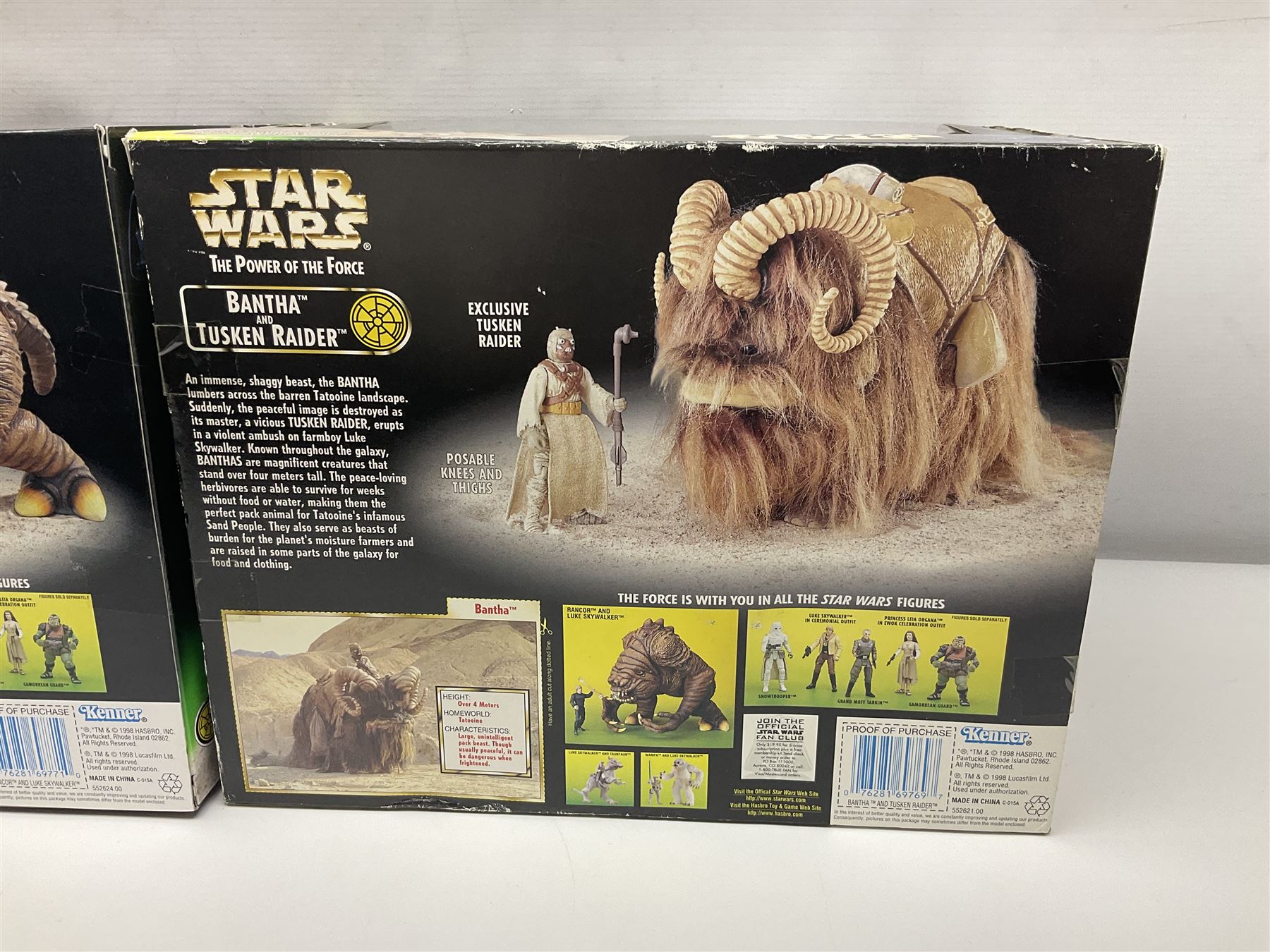 Star Wars - The Power of the Force - Electronic X-Wing Fighter; Rancor and Luke Skywalker; Bantha and Tusken Raider; Jabba the Hutt and Han Solo; and Ronto and Jawa; all in sealed boxes (5)