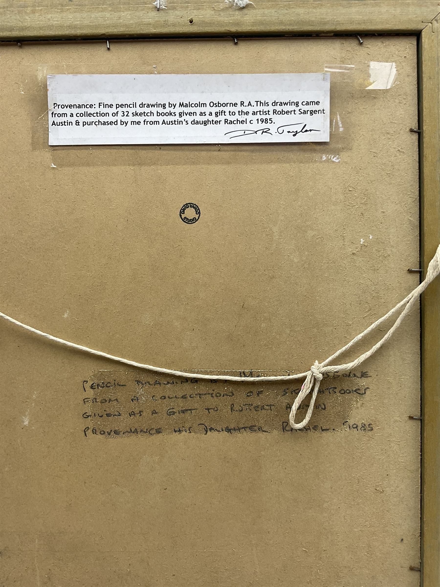 Malcolm Osborne CBE RA PPRE (British 1880-1963): Figure Studies, penceil unsigned, provenance verso 13cm x 9cm; Clifford Hall (British 1904-1973): The Clown 'Albert Procter', pencil titled unsigned, provenance verso 18cm x 11cm (2)