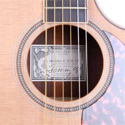 Jean Larrivee Tommy Emmanuel signature model C-03R TE acoustic guitar,  serial no. 136610, Florentine cutaway in satin finish, with sitka spruce top, east Indian rosewood back/sides, ebony head face, fretboard and bridge and bone nut and saddle, the  timbers hand selected and interior label signed by Tommy Emmanuel, contained within original Larivee hard case with black plush interior