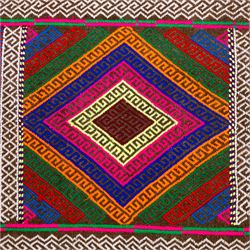 Afghan Suzni flatweave geometric design runner rug, decorated with trailing lozenges decorated with hooked motifs, within zig-zag bands, bright multi-coloured ground ivory and brown geometric main border