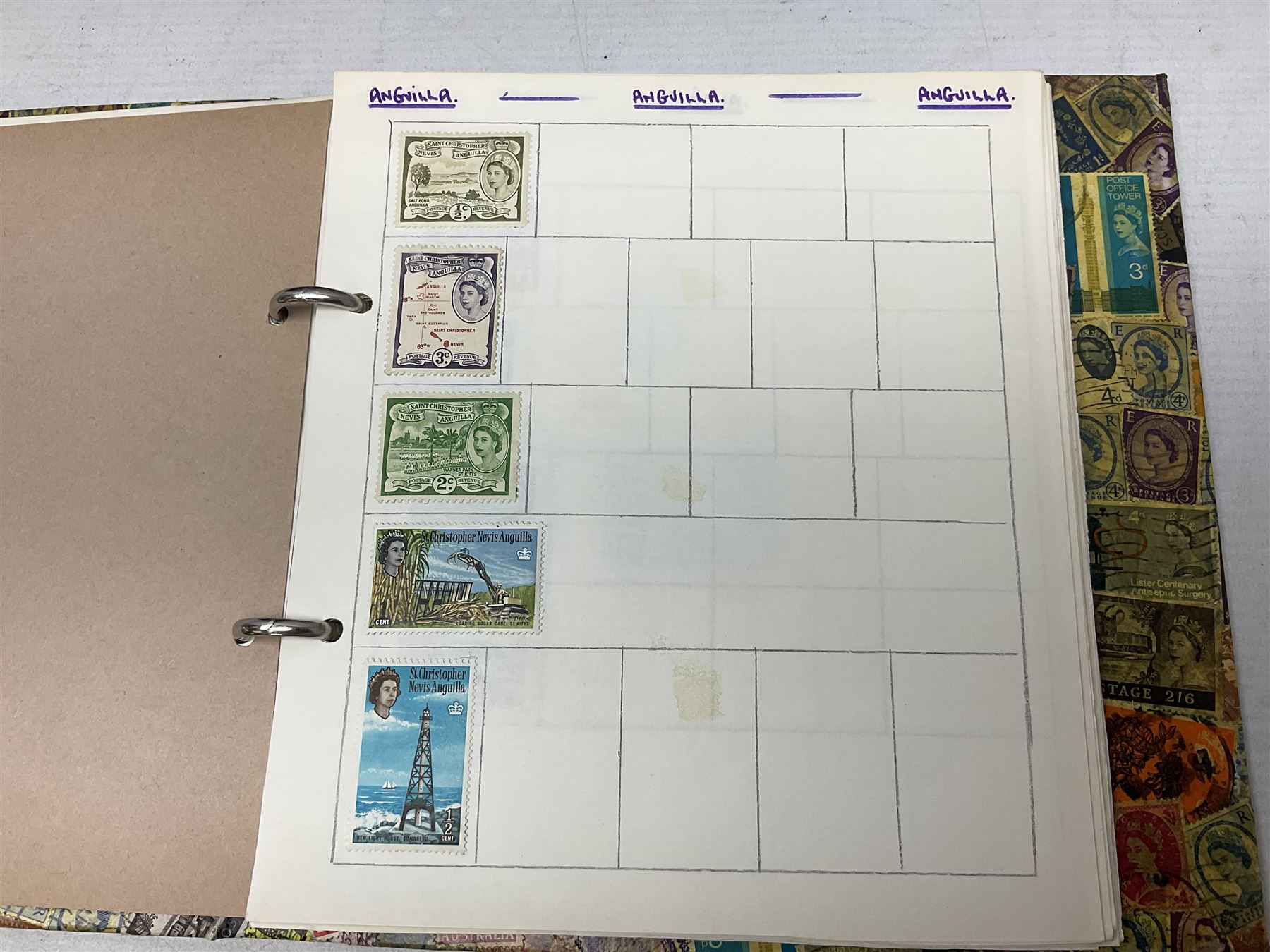 Royal Mail Queen Elizabeth II mint stamps in presentation packs, three part filled Stanley Gibbons 'Great Britain Special Stamps' albums, World stamps including Aden, Angola, Argentina, Australia etc, in various albums, in one box