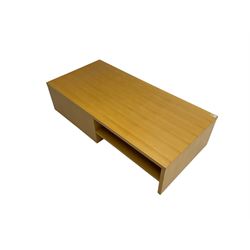 Habitat - beech coffee table, fitted with shelves
