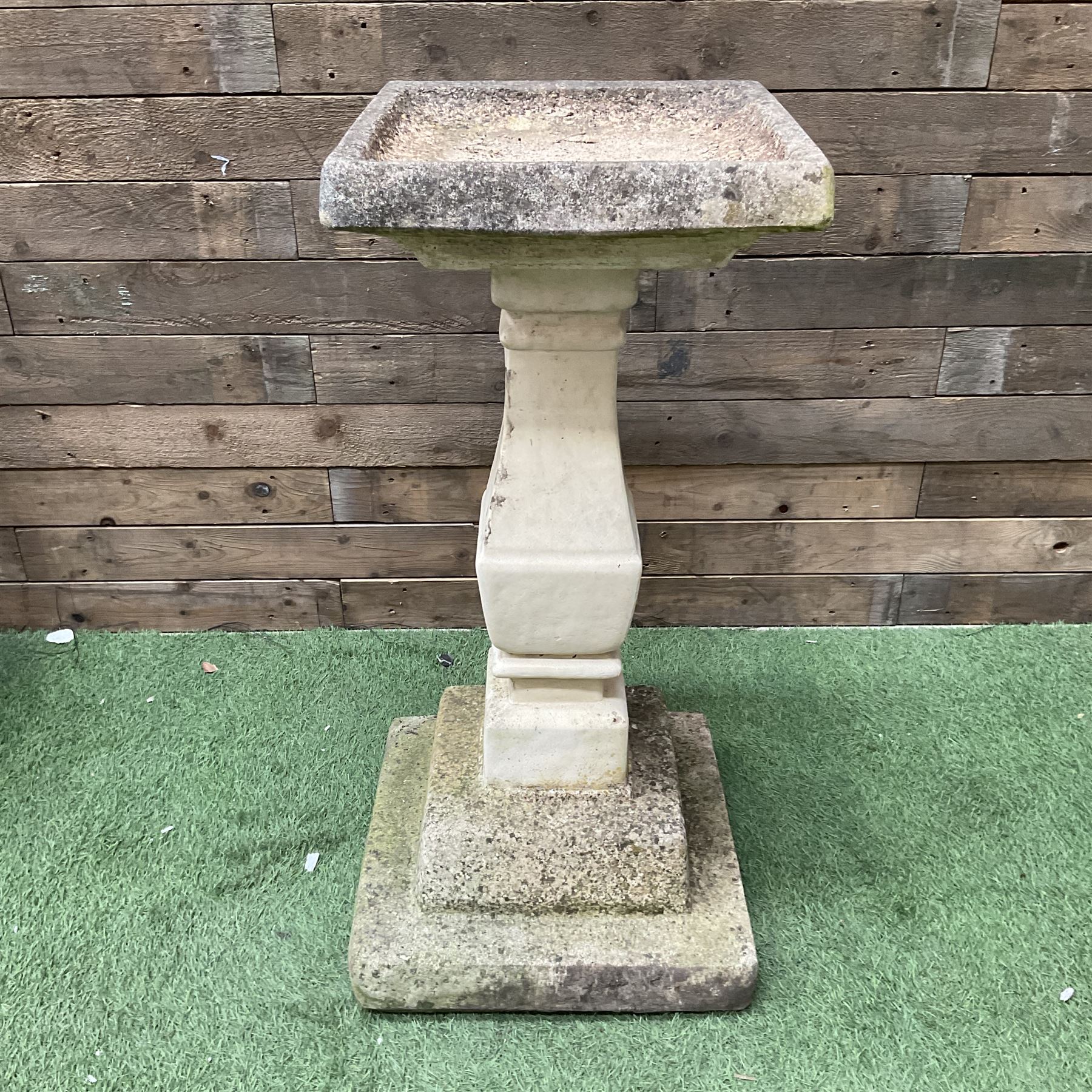 Two section cast stone birdbath  - THIS LOT IS TO BE COLLECTED BY APPOINTMENT FROM DUGGLEBY STORAGE, GREAT HILL, EASTFIELD, SCARBOROUGH, YO11 3TX