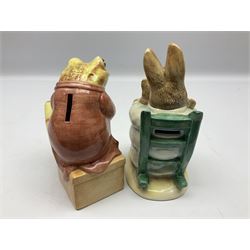 Nine Border Fine Arts and Enesco Beatrix Potter money boxes, to include Peter Rabbit, Benjamin Bunny, Mrs Tiggy-winkle, jemima puddle duck etc  