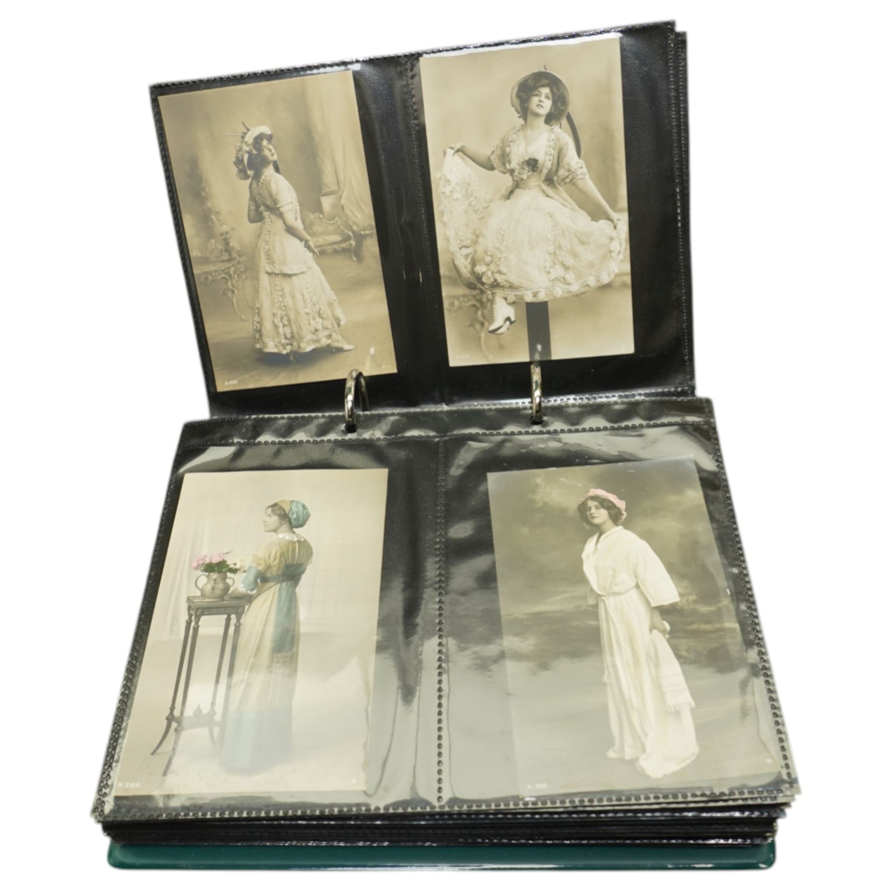 Album of Rotary photographic series postcards including British Beauty, theatrical etc., another album of Rapholette, Oilette and other cards and two other albums of vintage cards