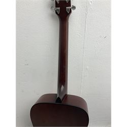 Rally five-string banjo with mahogany solid back L101cm in soft carrying case; and Brunswick Model BF200 acoustic guitar L103cm; with small quantity of instructional DVDs and booklets