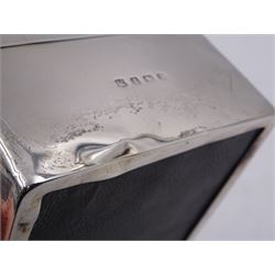 1920s silver mounted cigarette box, of rectangular form, with engine turned decoration to stepped hinged cover, opening to reveal soft wood lined partitioned interior, hallmarked William Neale & Son Ltd, Birmingham 1926, H6.3cm
