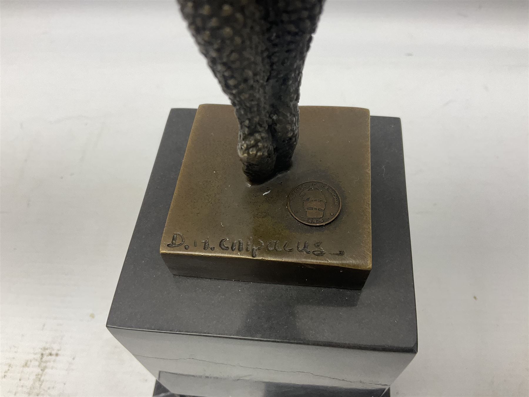 Art Deco style bronze, Starfish dancer, upon a black marble plinth, after Dimetri H Chiparus, signed and with foundry mark, H47cm