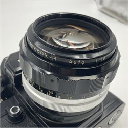 Nikon F2S photomic camera body, serial no. 7520966, with 'Nikon NIKKOR-H Auto 1:1.8 f=85mm' lens, serial no. 284221