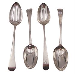 Four George III silver Old English patte
