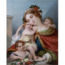 Siegfried Detlev Bendixen (German 1786-c1864): 'Faith' and 'Love', pair oils on panel faintly signed and one dated 1866, titled and inscribed verso 'Painted by S Bendixen 1866 and finished for the Countess of Tyrconnel at Kiplin March 1867', relating these to Kiplin Hall, near Richmond, and the Countess Sarah Carpenter (1799-1868), 27cm x 22cm (2)
Notes: Although the death of the artist is widely recorded as 1864, there is little information available regarding his time in England after moving to London in 1832, and the circumstances of his death are unknown. These portraits being dated 1866/1867 plausibly suggests that he died at a later date.