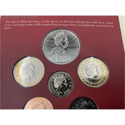 Two The Royal Mint United Kingdom 'Commemorative Coins of the Year' sets, dated 2011 and 2012, in card folders