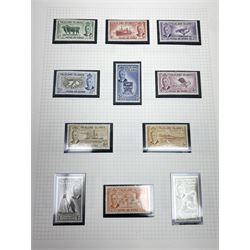 Falkland Islands, King Edward VII and later stamps, including 1904-12 values to one shilling unused, King George V 1912-20 values to five shillings unused etc, housed on pages