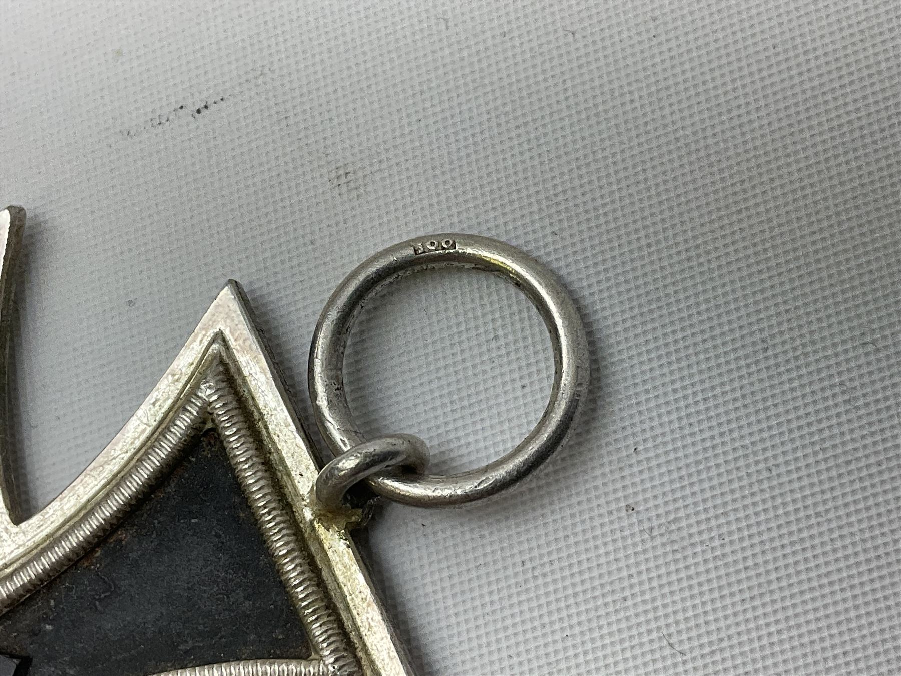 WW2 German Iron Cross 1st Class, back of pin indistinctly stamped ?20; and WW2 German Iron Cross 2nd Class, ring indistinctly stamped ?100 for Rudolf Wachtler und Lange (2)