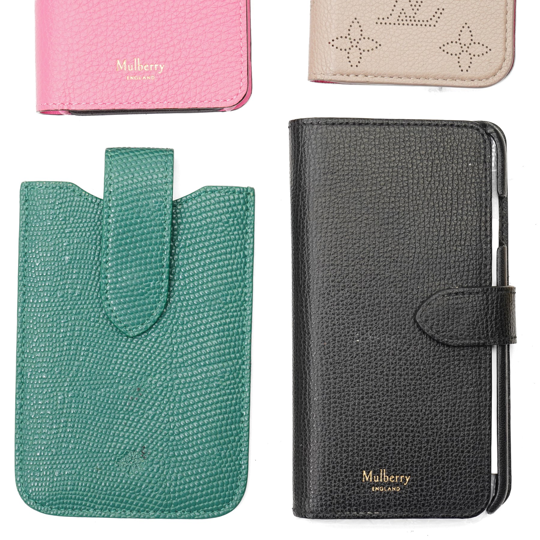 Louis Vuitton, Prada, Mulberry, Saint Laurent and others - collection of designer leather phone cases and pouches, in various colours and designs, together with a Mulberry leather iPad case (12)