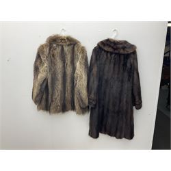 Lady's three-quarter length musquash fur coat and lady's fox fur jacket (2)