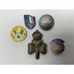 Small collection of Irish related medals, cap badges, buttons, political pin badges etc
