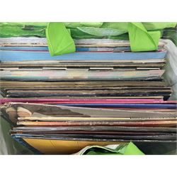 Collection of vinyl records, to include Northern Soul LPs and 7 inch singles, and others including Elvis, Elton John, Madonna and Human League etc, some housed in portable record cases