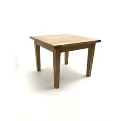 Square solid oak dining table, square tapered supports 