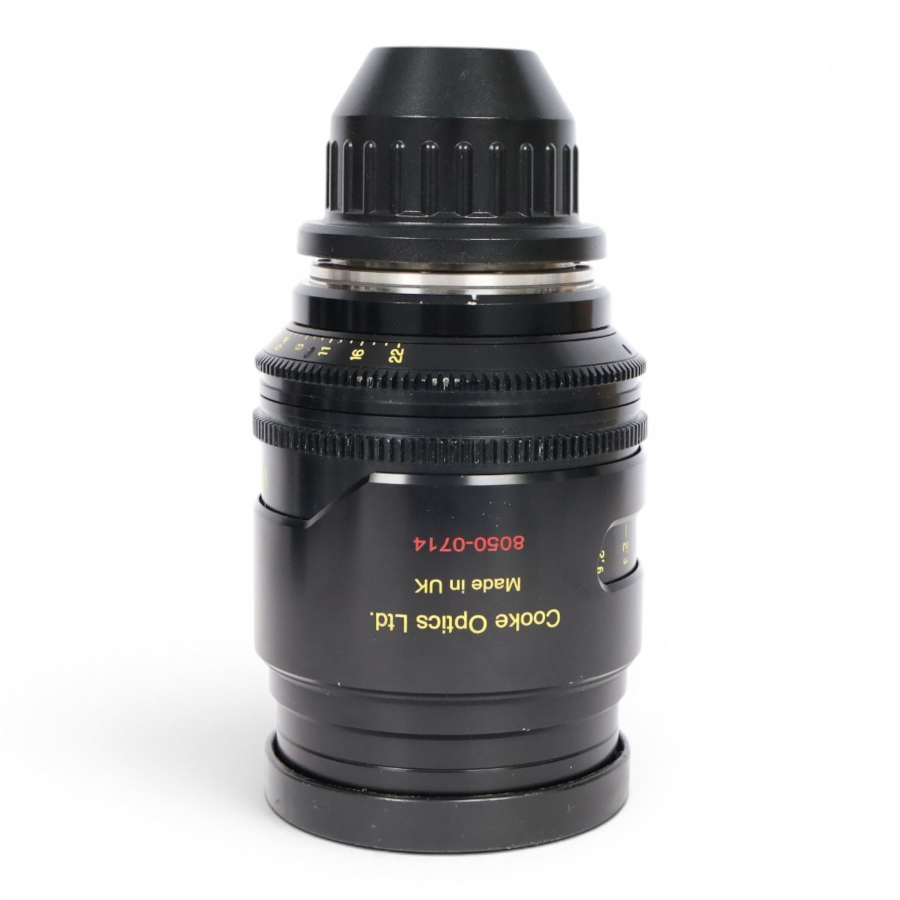 Cooke Mini S4/i 50mm T2.8 prime lens with PL mount, serial no. 8050-0714, with front and back lens caps