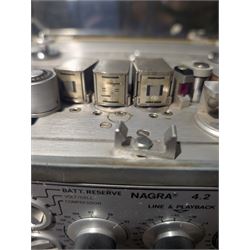 Nagra 4.2 portable mono reel to reel tape recorder, made in Switzerland, circa 1970