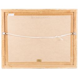 Jim Miller Wright (Scottish 1954-): 'On the Shores of the Loch', oil on board signed with monogram, titled verso 25cm x 40cm 