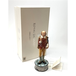 A limited edition Royal Doulton figurine, William Shakespeare HN5129, 218/350, with box and certificate.