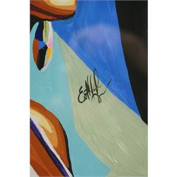 E A Chernenko (Ukrainian contemporary): Rhianna - Pop Art, acrylic on paper signed, certificate of authenticity verso 41cm x 29cm